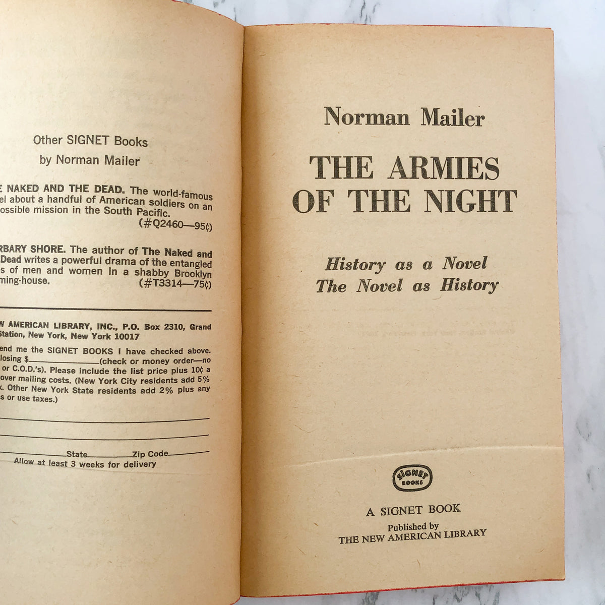 Armies of the Night by Norman Mailer [1968 FIRST PAPERBACK PRINTING]