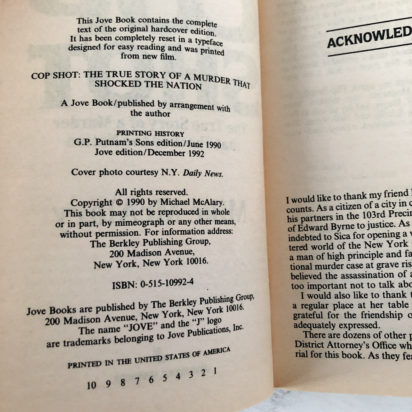 Cop Shot by Mike McAlary - Bookshop Apocalypse