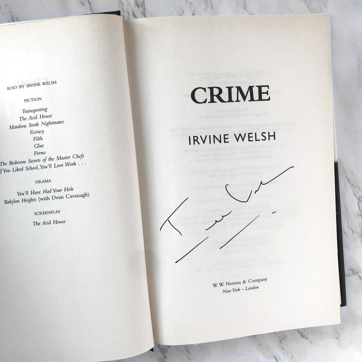 Crime Irvine Welsh First Edition Signed