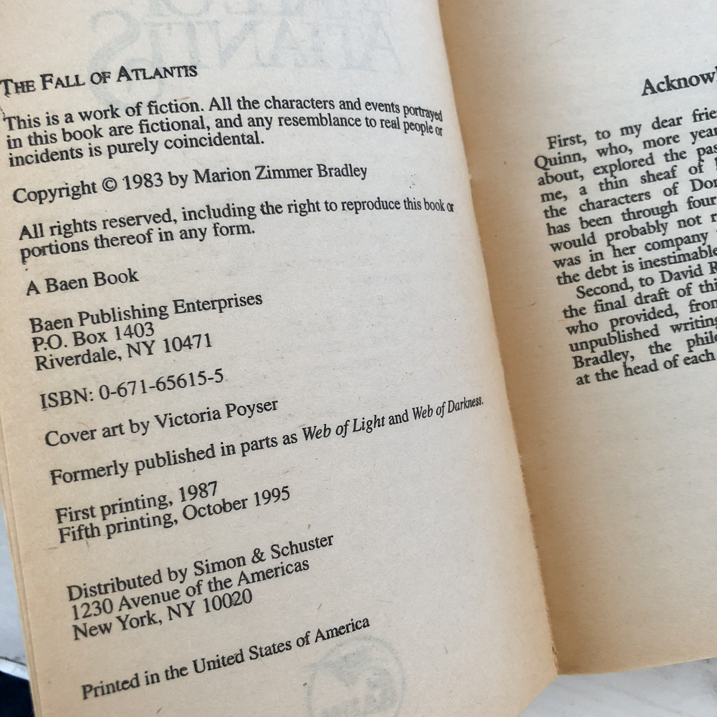 The Fall of Atlantis by Marion Zimmer Bradley - Bookshop Apocalypse