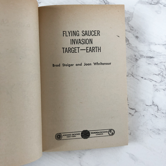 Flying Saucer Invasion: Target - Earth by Brad Steiger & Joan Whritenour - Bookshop Apocalypse