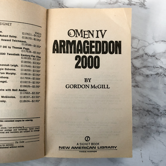 The Omen IV: Armageddon 2000 by Gordon McGill - Bookshop Apocalypse