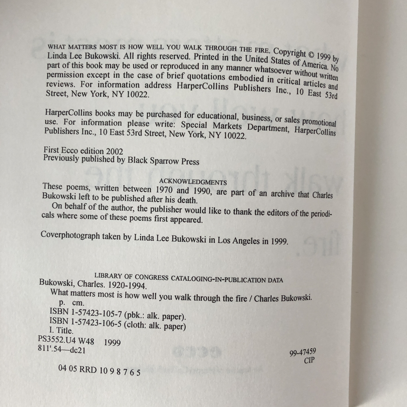 What Matters Most is How Well You Walk Through the Fire by Charles Bukowski - Bookshop Apocalypse