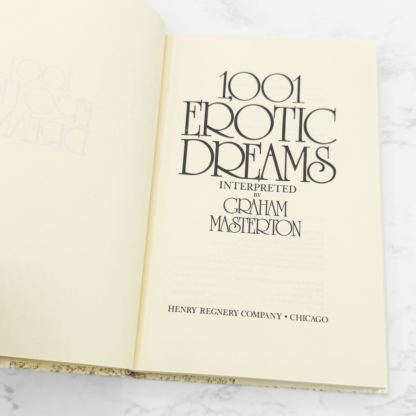 1,001 Erotic Dreams Interpreted by Graham Masterton [FIRST EDITION • FIRST PRINTING] 1976 • Henry Regnery