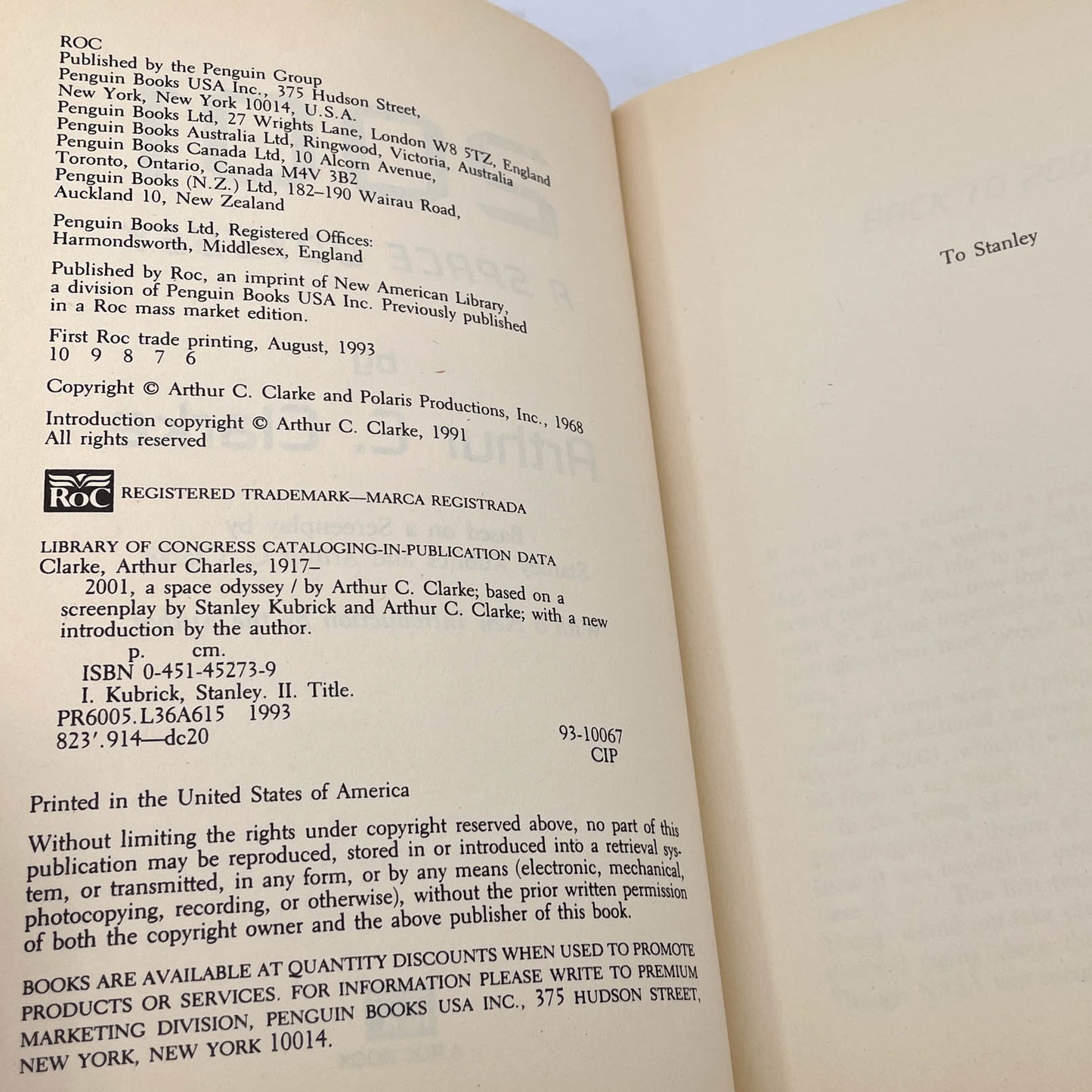 2001: A Space Odyssey by Arthur C. Clarke [TRADE PAPERBACK] 1993 • ROC