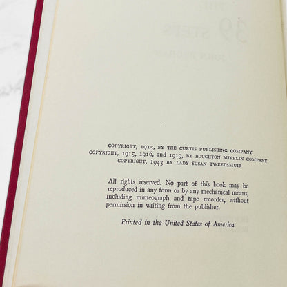 The 39 Steps by John Buchan [1943 HARDCOVER] • Book Club Edition • Houghton Mifflin