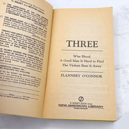3 by Flannery O'Connor: Wise Blood, A Good Man is Hard to Find & The Violent Bear it Away [1964 PAPERBACK] • Signet
