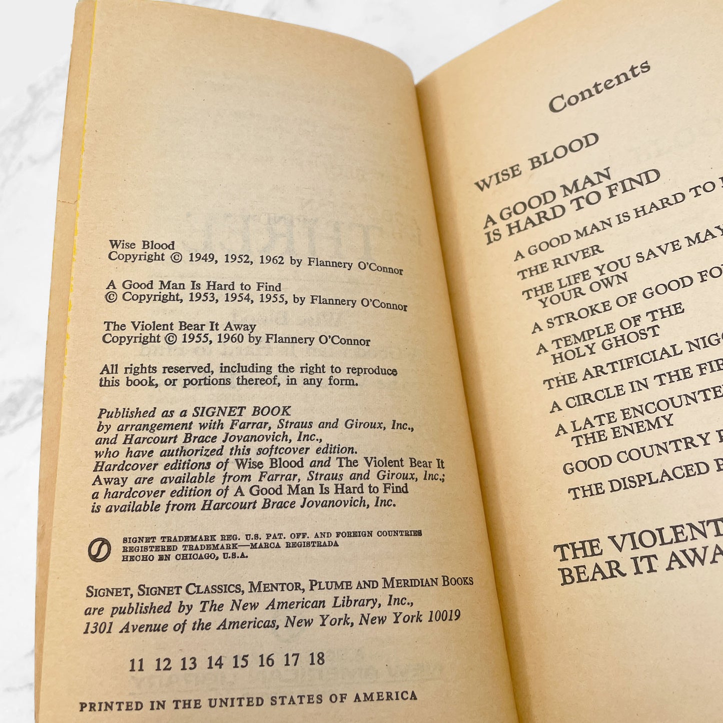 3 by Flannery O'Connor: Wise Blood, A Good Man is Hard to Find & The Violent Bear it Away [1964 PAPERBACK] • Signet