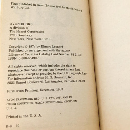 52 Pickup by Elmore Leonard [1983 PAPERBACK] • Avon