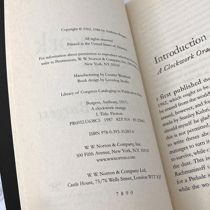 A Clockwork Orange by Anthony Burgess [TRADE PAPERBACK] 1995 • W.W. Norton & Co.