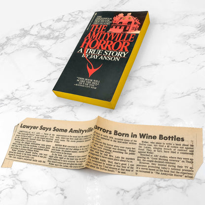The Amityville Horror by Jay Anson [FIRST PAPERBACK EDITION] + News Clipping! • 1978 • Bantam