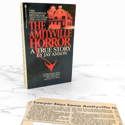 The Amityville Horror by Jay Anson [FIRST PAPERBACK EDITION] + News Clipping! • 1978 • Bantam