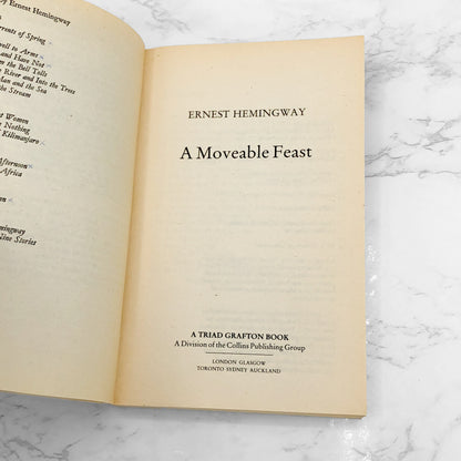 A Moveable Feast by Ernest Hemingway [U.K. PAPERBACK] 1988 • Grafton Books
