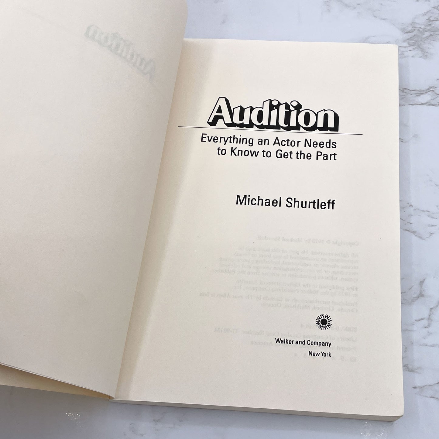 Audition: Everything an Actor Needs to Know to Get the Part by Michael Shurtleff w. Bob Fosse [FIRST EDITION PAPERBACK] 1978