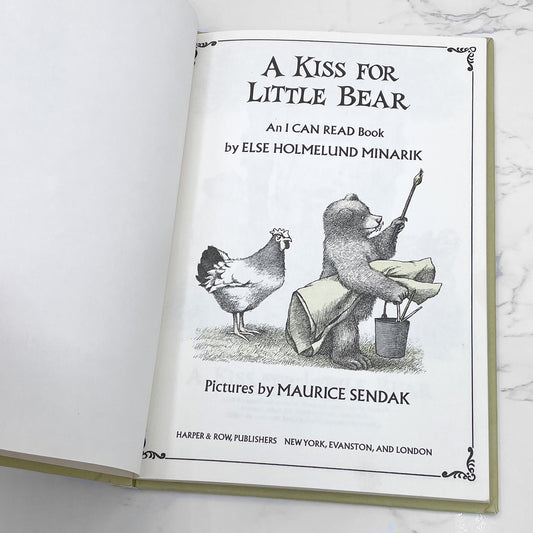 A Kiss For Little Bear [Little Bear #5] by Else Holmelund Minarik & Maurice Sendak [FIRST EDITION] 1968 • Harper & Row