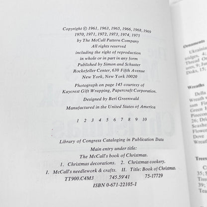 The McCall's Book of Christmas [FIRST EDITION] 1975 • Simon & Schuster