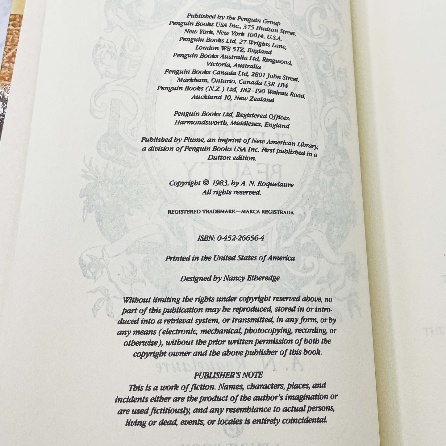 The Claiming of Sleeping Beauty by A.N. Roquelaure aka Anne Rice [1983 HARDCOVER] • Plume