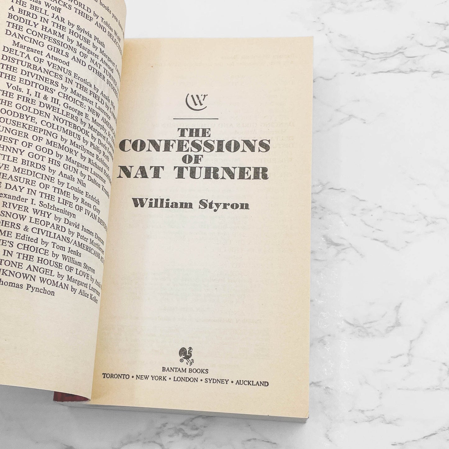 The Confessions of Nat Turner by William Styron [1983 PAPERBACK] Bantam