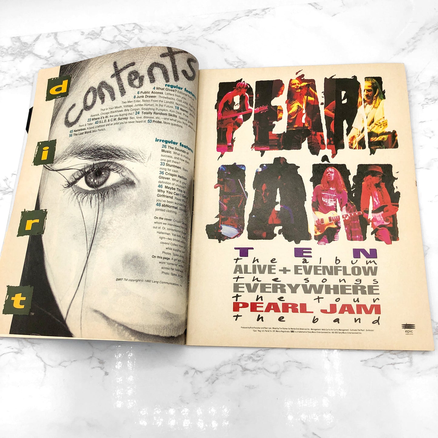 DIRT Magazine [ISSUE #1 • 1992] • Created by Spike Jonze • Crispin Glover / Billy Corgan / Kim Deal