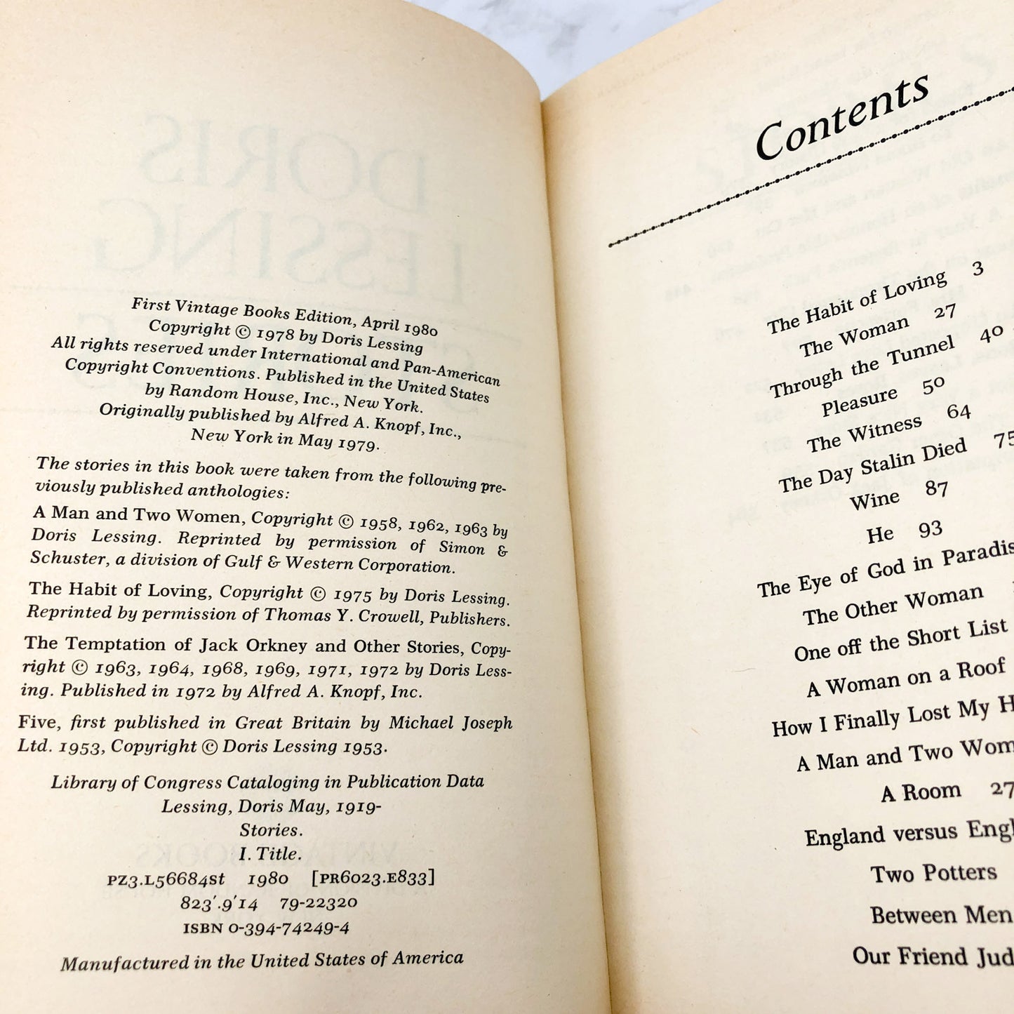 Stories by Doris Lessing [FIRST PAPERBACK PRINTING] 1980 • Vintage Books