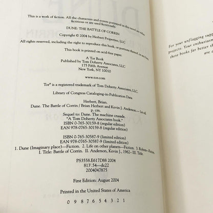 DUNE: The Battle of Corrin by Brian Herbert & Kevin J. Anderson [FIRST EDITION • FIRST PRINTING] 2004