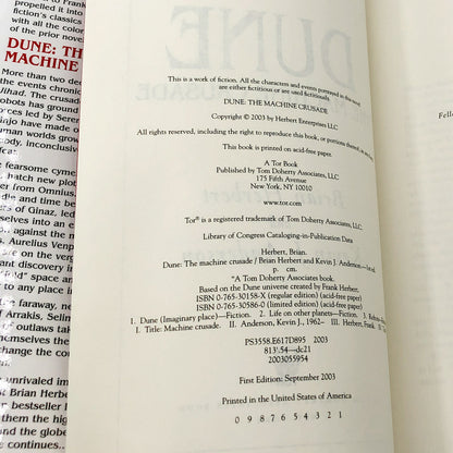 DUNE: The Machine Crusade by Brian Herbert & Kevin J. Anderson [FIRST EDITION • FIRST PRINTING] 2003