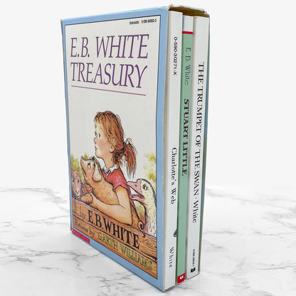 The E.B. White Treasury [TRADE PAPERBACK BOX SET] 1987 • Scholastic (Charlotte's Web, Stuart Little, The Trumpet of the Swan)