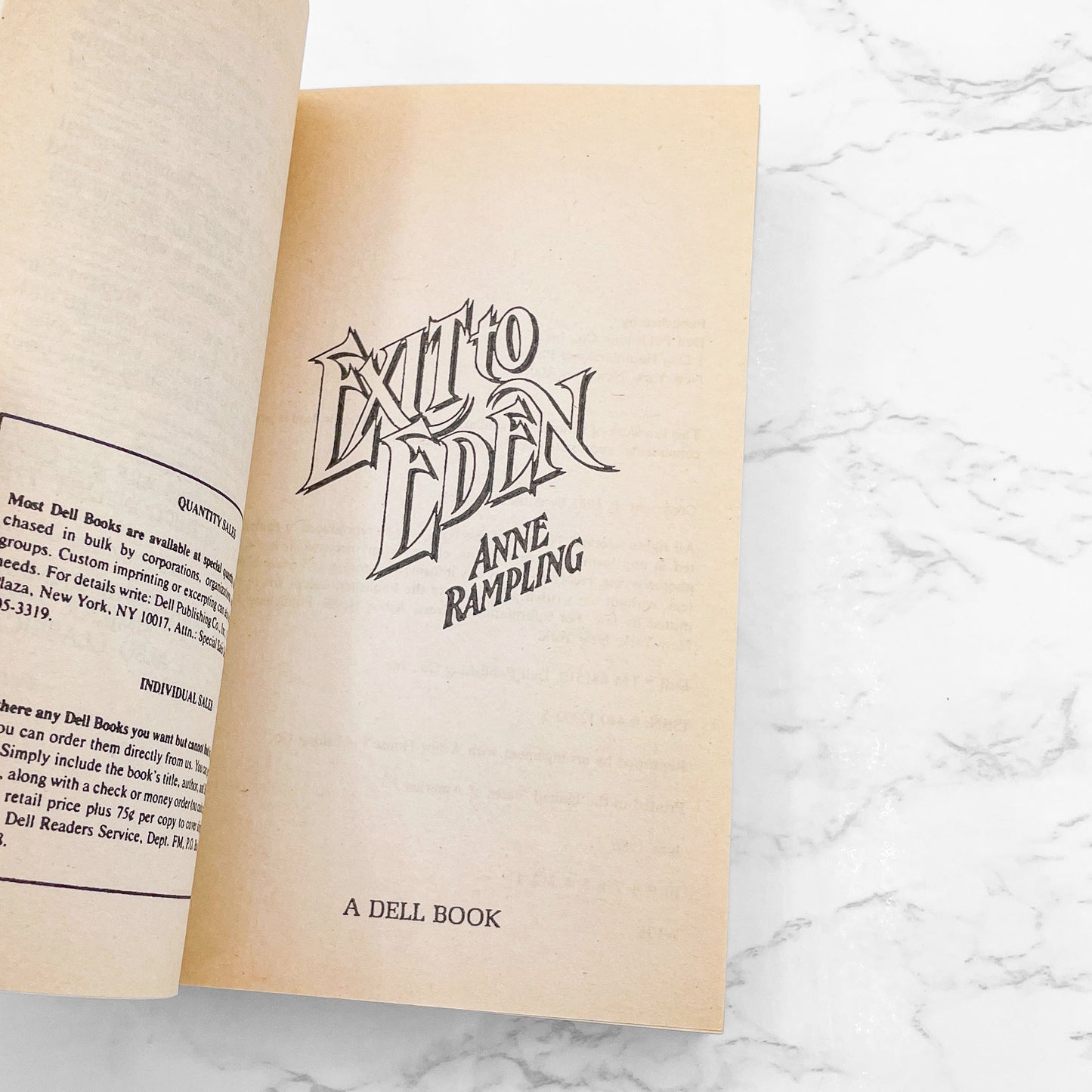 Exit to Eden by Anne Rampling 'aka' Anne Rice [FIRST PAPERBACK PRINTING] 1986 • Dell