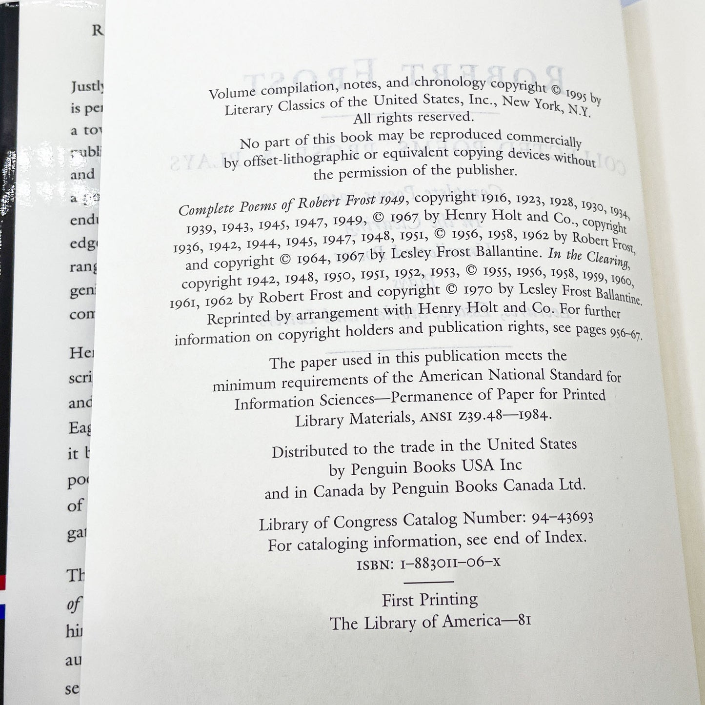 Collected Poems, Prose & Plays by Robert Frost [COLLECTOR'S EDITION OMNIBUS] 1994 • Library of America
