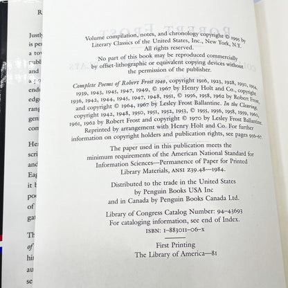 Collected Poems, Prose & Plays by Robert Frost [COLLECTOR'S EDITION OMNIBUS] 1994 • Library of America