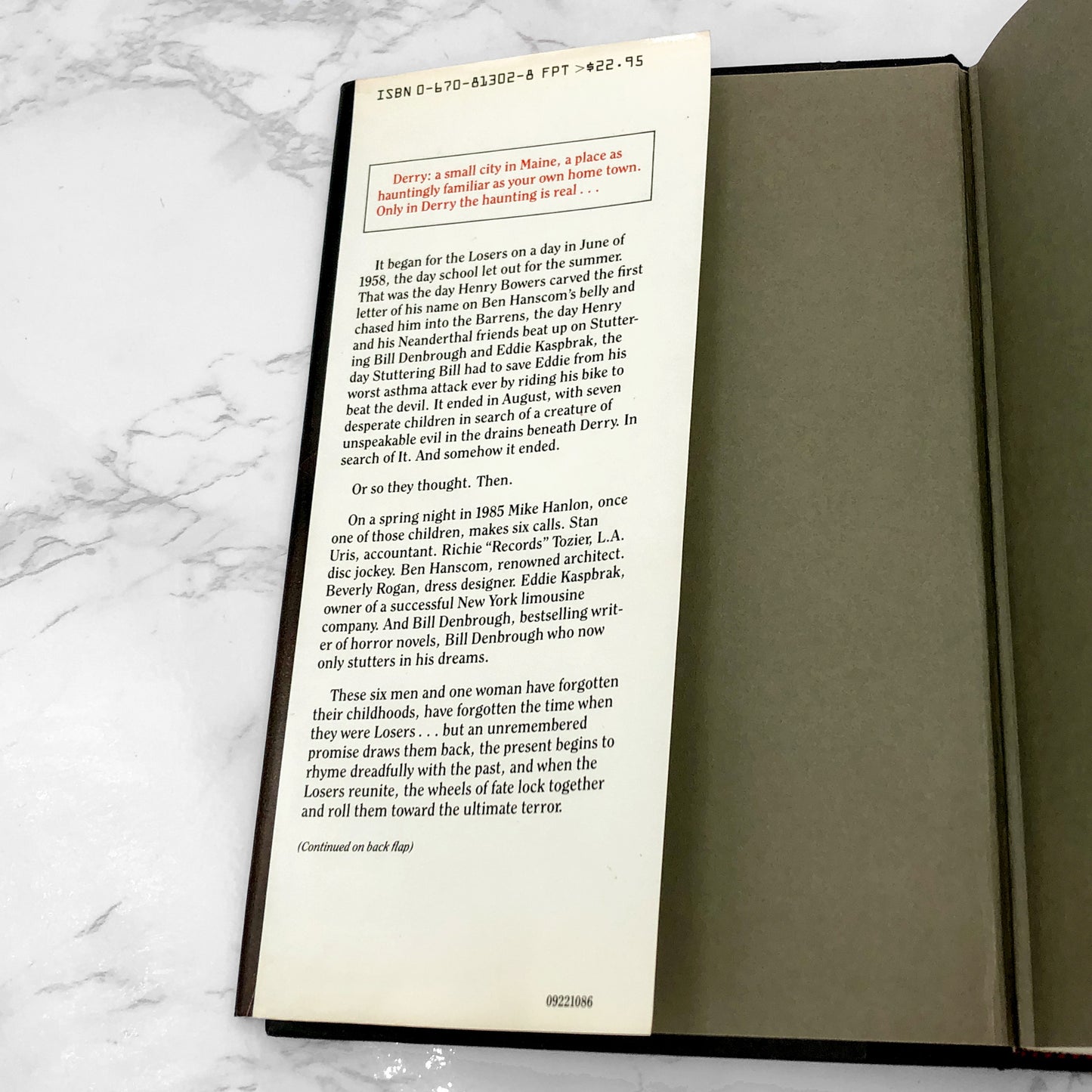 IT by Stephen King [FIRST EDITION • SEVENTH PRINTING] 1986 • Viking