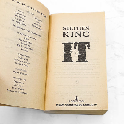 IT by Stephen King [FIRST PAPERBACK PRINTING] 1987 • Signet