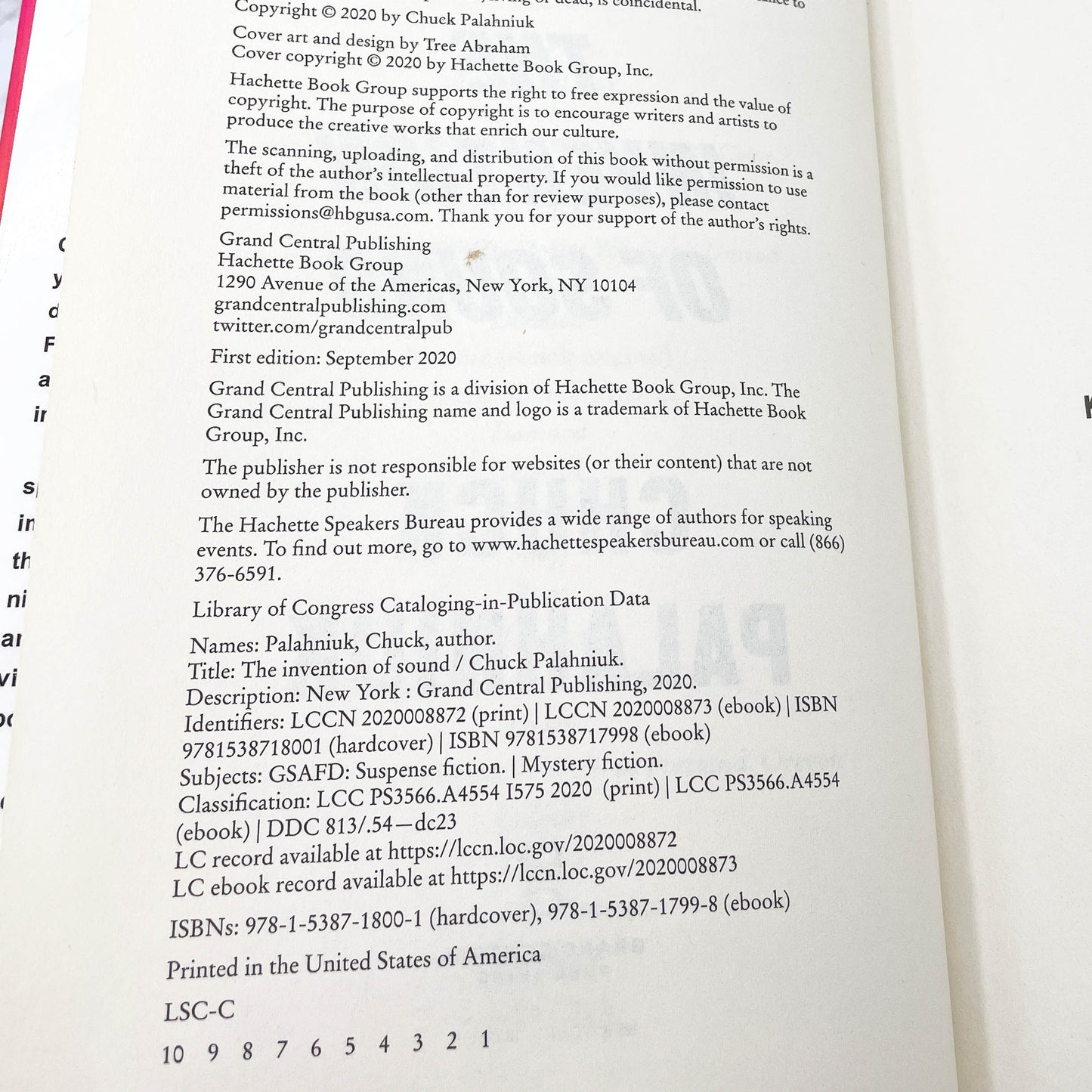 The Invention of Sound by Chuck Palahniuk SIGNED! [FIRST EDITION • FIRST PRINTING] 2020