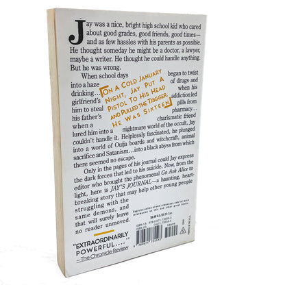 Jay's Journal by Anonymous "edited by" Beatrice Sparks [1989 PAPERBACK] • Pocket