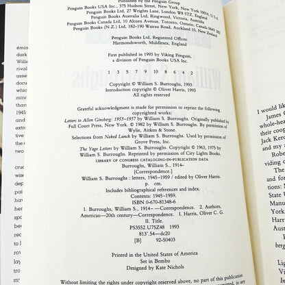 The Letters of William S. Burroughs (1945-1959) edited by Oliver Harris [FIRST EDITION • FIRST PRINTING] 1993 • Viking 