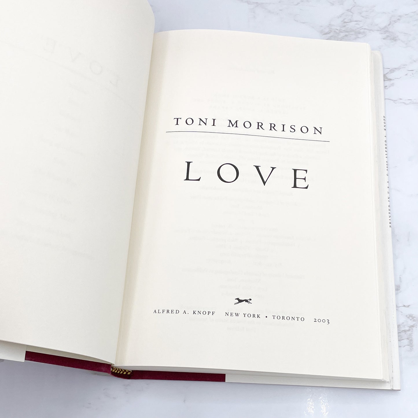 Love by Toni Morrison [FIRST EDITION • FIRST PRINTING] 2003 • Knopf