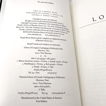 Love by Toni Morrison [FIRST EDITION • FIRST PRINTING] 2003 • Knopf