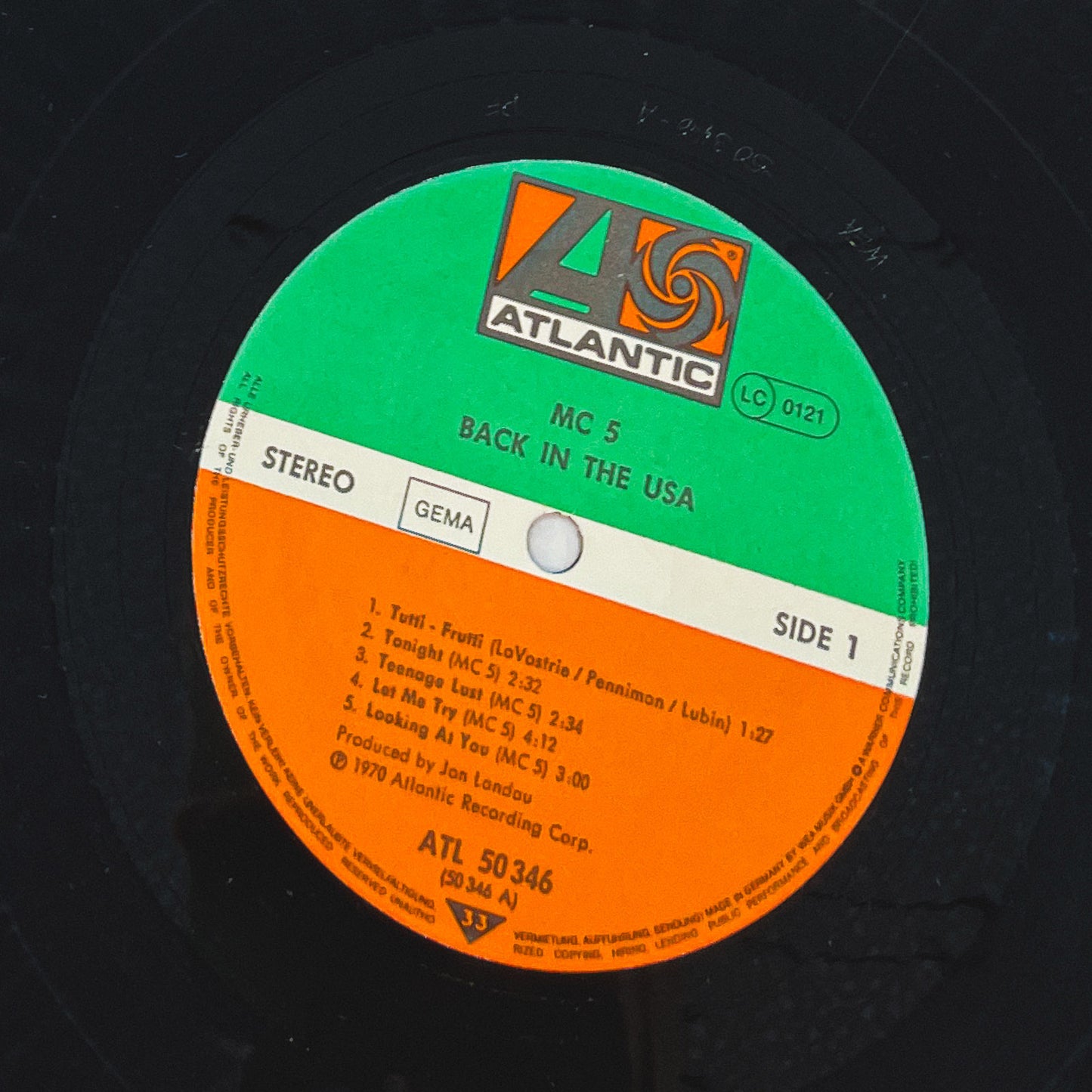 MC5 – Back in the USA [VINYL LP] 1970 • First German Pressing! • Atlantic Records
