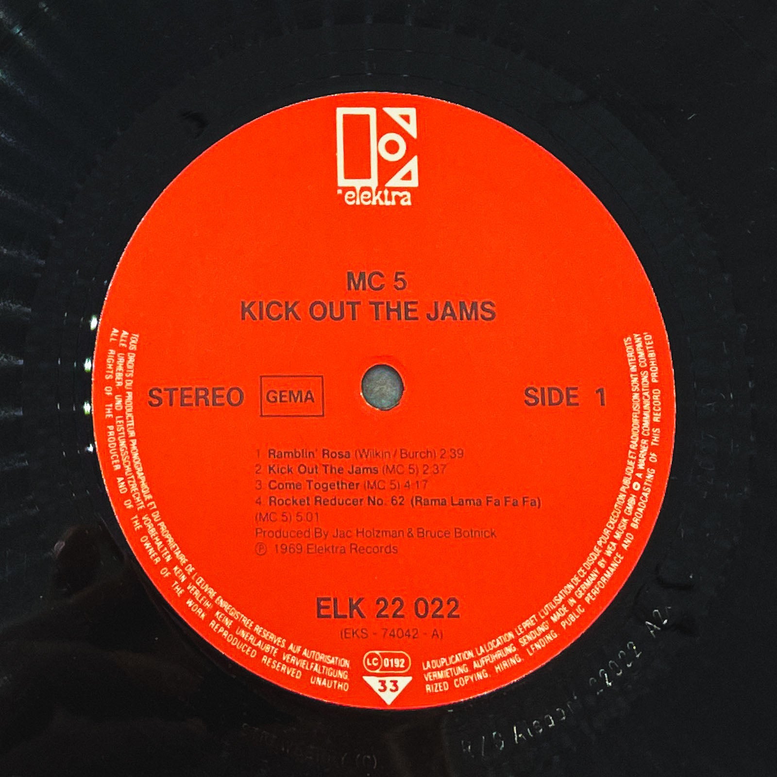 MC5 – Kick Out The Jams [VINYL LP] 70's German Re-issue • Elektra