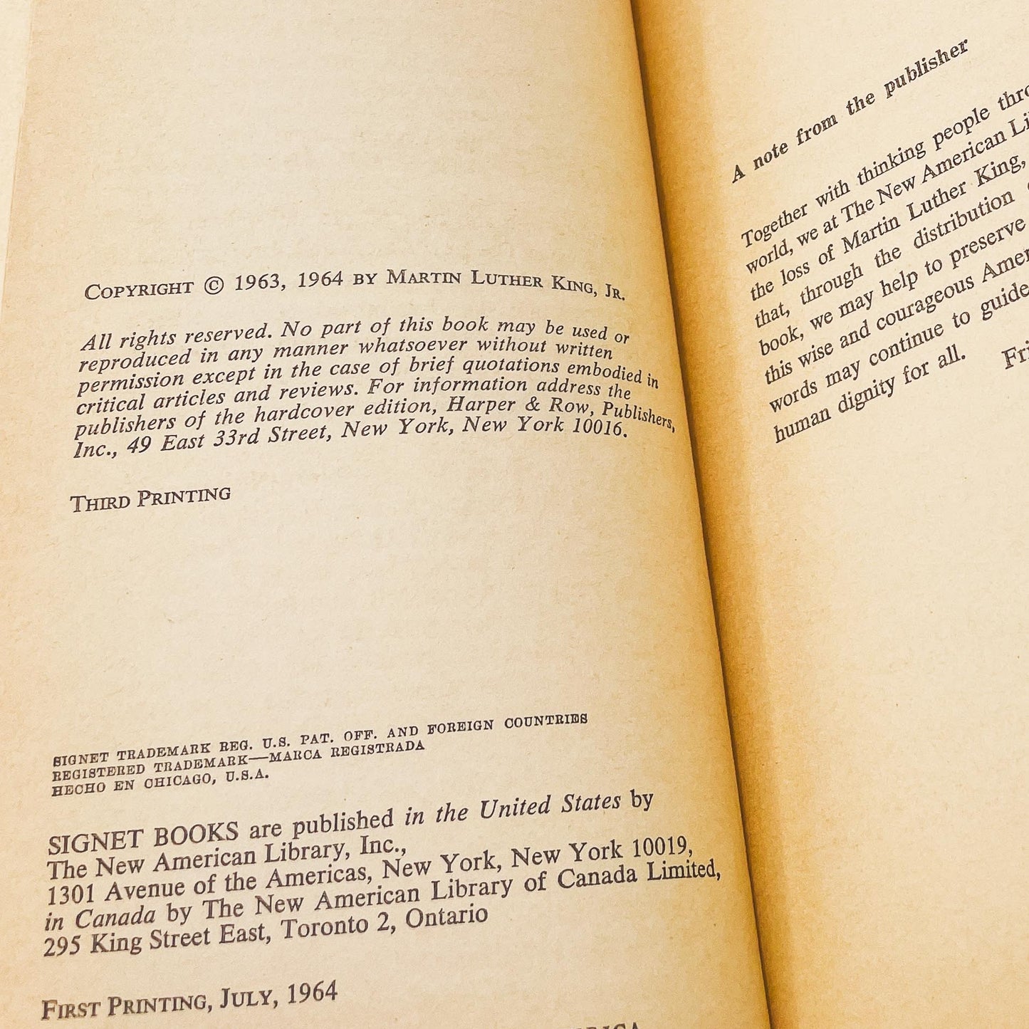 Why We Can't Wait by Martin Luther King Jr. [FIRST PAPERBACK EDITION] 1964 • Signet