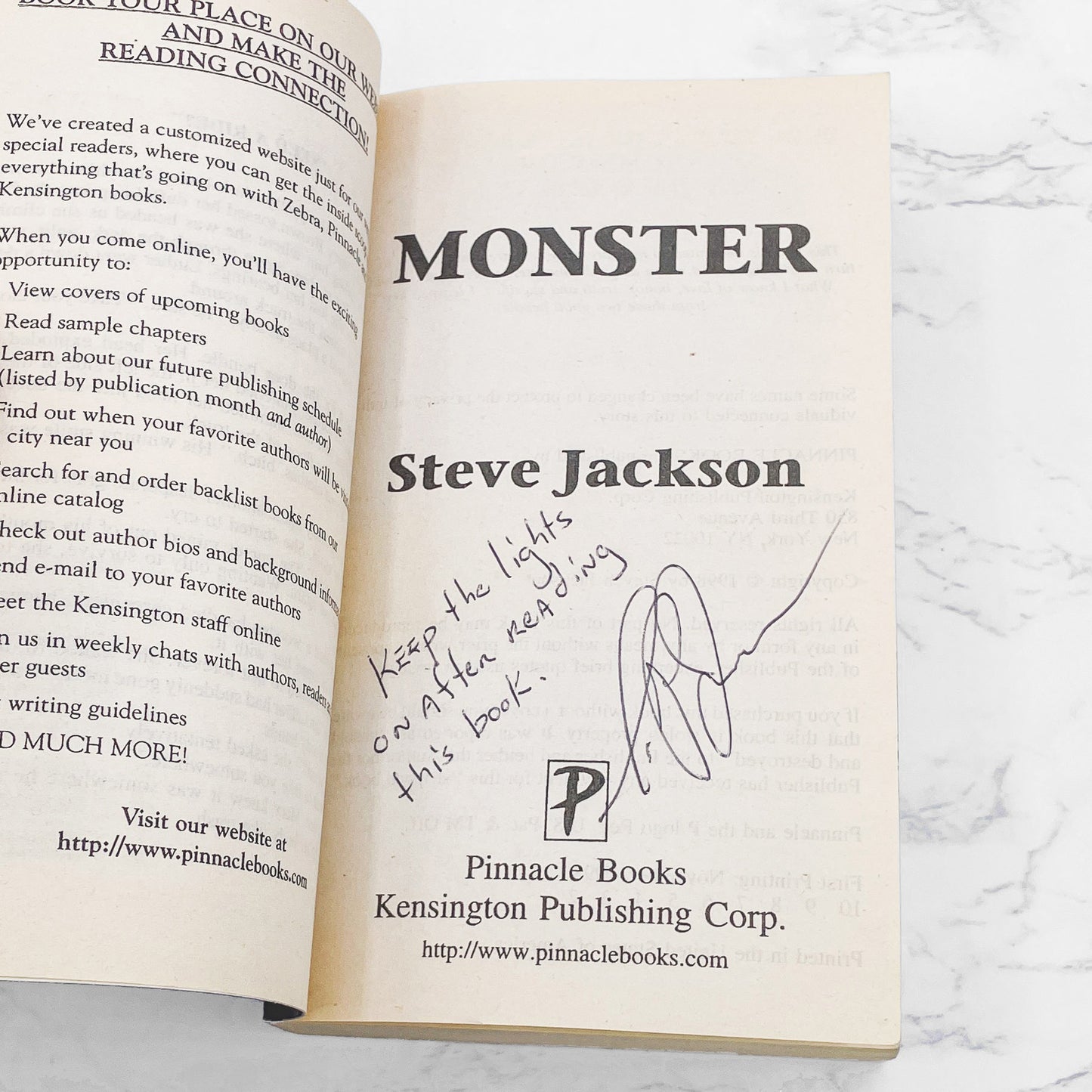 Monster by Steve Jackson SIGNED! [FIRST EDITION] 1998 • Pinnacle True Crime