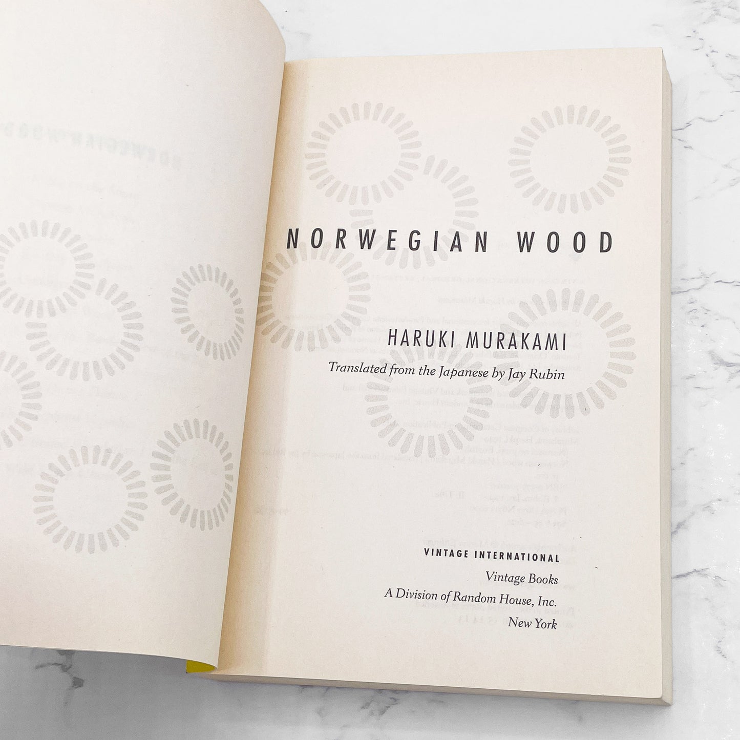 Norwegian Wood by Haruki Murakami [FIRST U.S. PAPERBACK EDITION] 2000 • Vintage