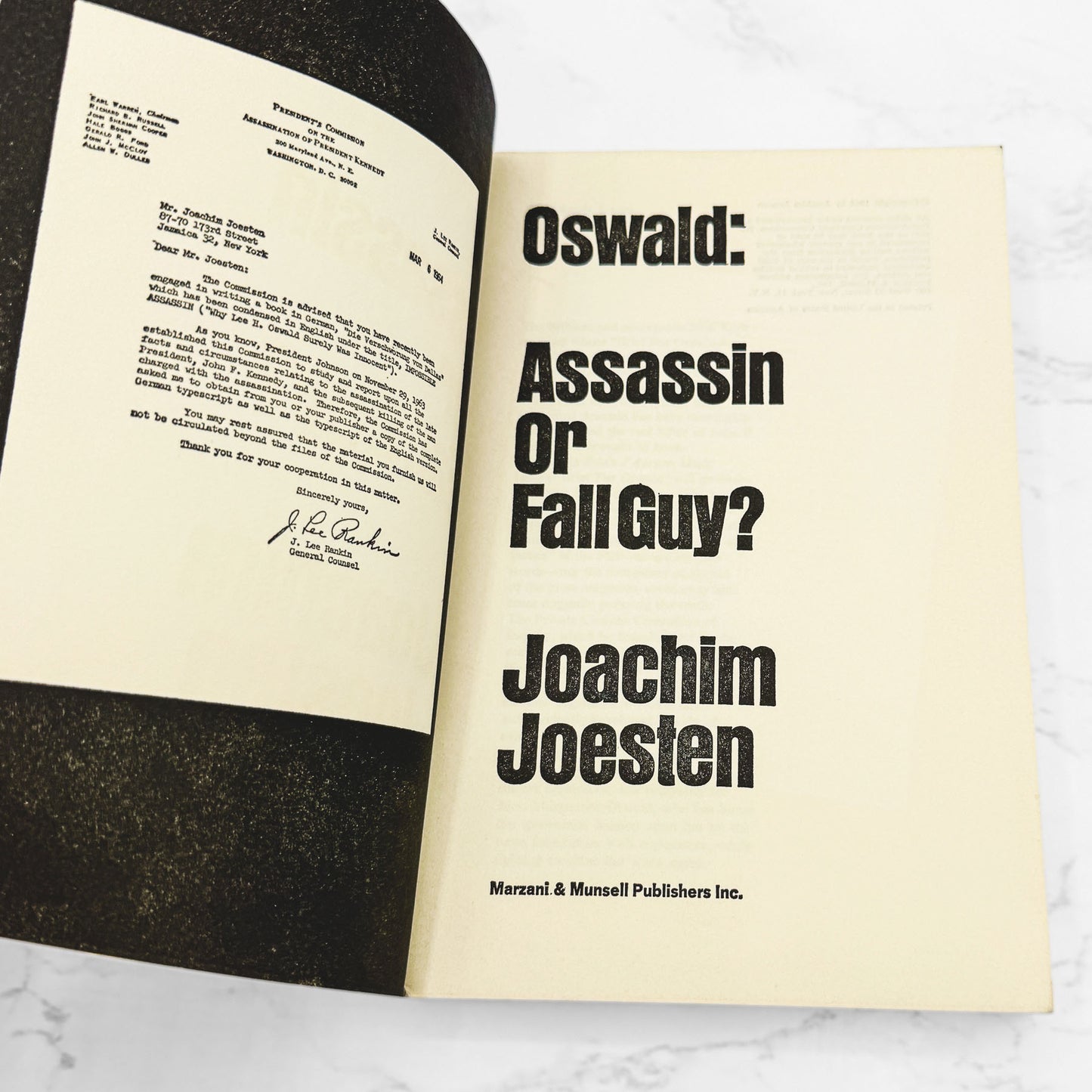 Oswald: Assassin or Fall Guy? by Joachim Joesten [FIRST EDITION PAPERBACK] 1964 • Marzani.& Munsell