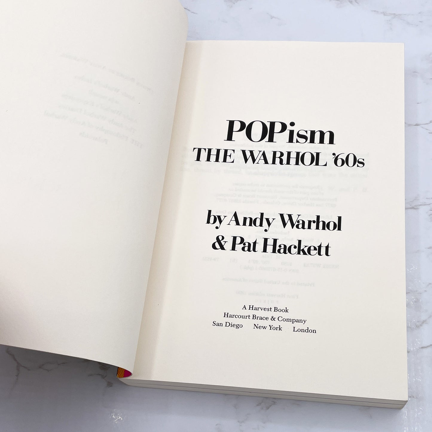 POPism: The Warhol Sixties by Andy Warhol & Pat Hackett [TRADE PAPERBACK] 1990 • Harvest