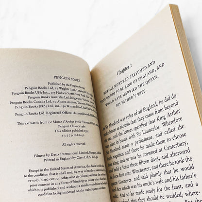 The Death of King Arthur by Sir Thomas Malory [U.K MINIATURE PAPERBACK] 1995 • Penguin Classics