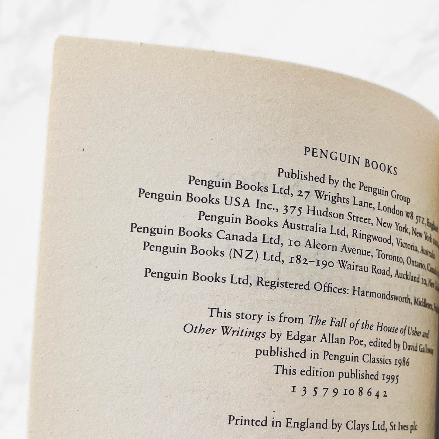 The Murders in the Rue Morgue by Edgar Allan Poe [U.K MINIATURE PAPERBACK] 1995 • Penguin Classics