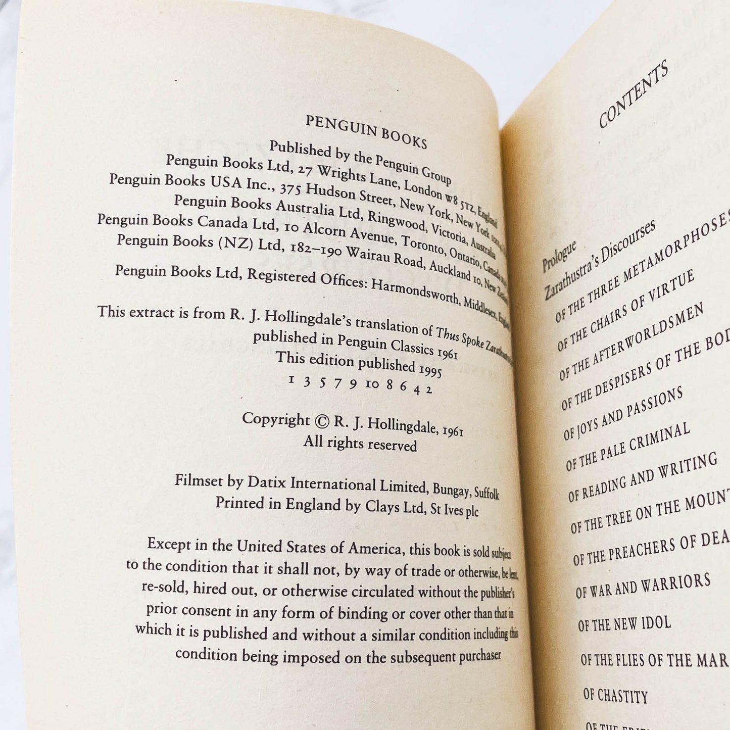 Zarathustra's Discourses by Friedrich Nietzsche [U.K MINIATURE PAPERBACK] 1995 • Penguin Classics