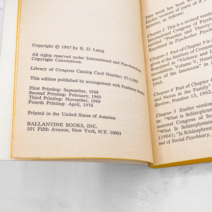 The Politics of Experience by R.D. Laing [FIRST PAPERBACK EDITION] 1970 • Ballantine