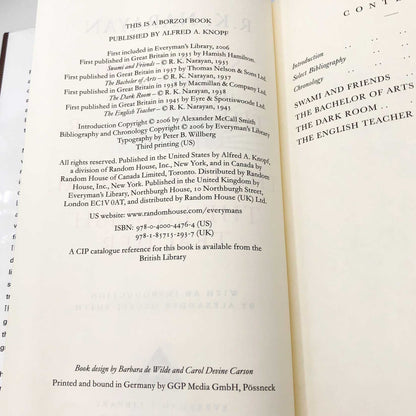 Swami & Friends, The Bachelor of Arts, The Dark Room & The English Teacher by R.K. Narayan [HARDCOVER COLLECTOR'S EDITION] 2006 • Everyman's Library