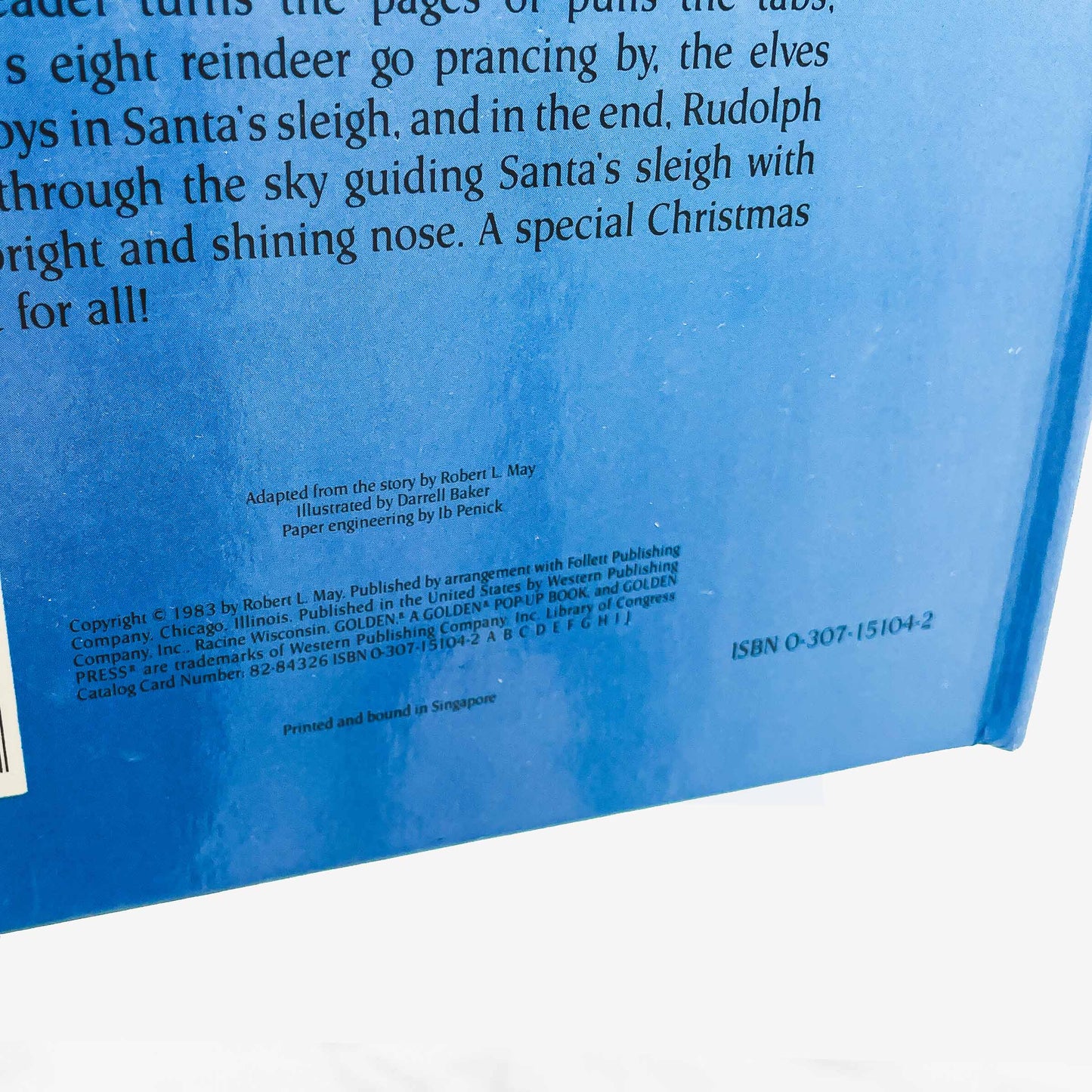 Rudolph the Red-Nosed Reindeer: A Golden POP-UP BOOK by Robert L. May & Darrell Baker [FIRST EDITION] 1983 • Golden